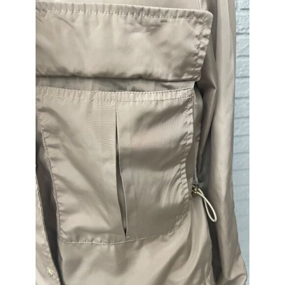 Zara Basic Tan Hooded Windbreaker Jacket Size XS - Picture 3 of 13